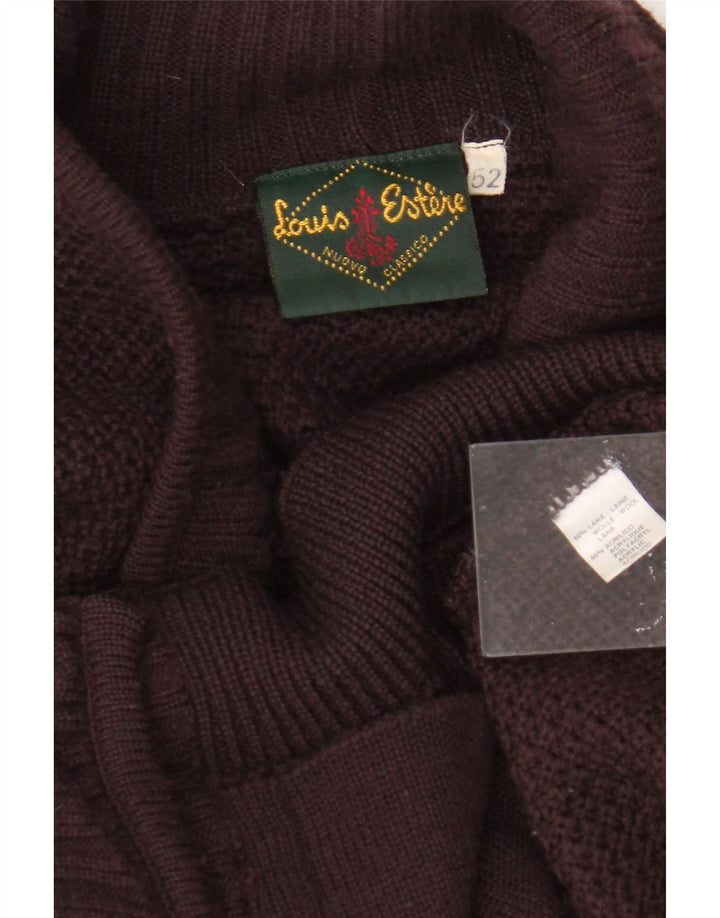 Louis Estere Herre dobbeltradet cardigan sweater IT 52 Stor rødbrun uld