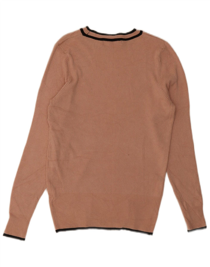 Marks & Spencer Damebluse Top UK 14 Stor Pink Stribet Viscose