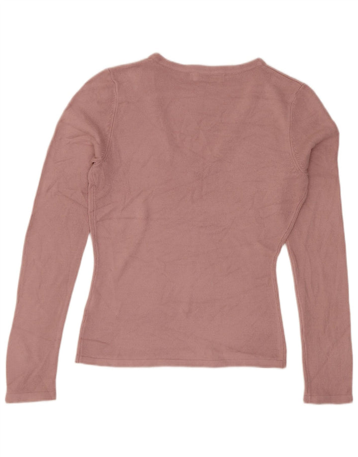 Topshop Dame Top Langærmet UK 8 Lille Pink Akryl