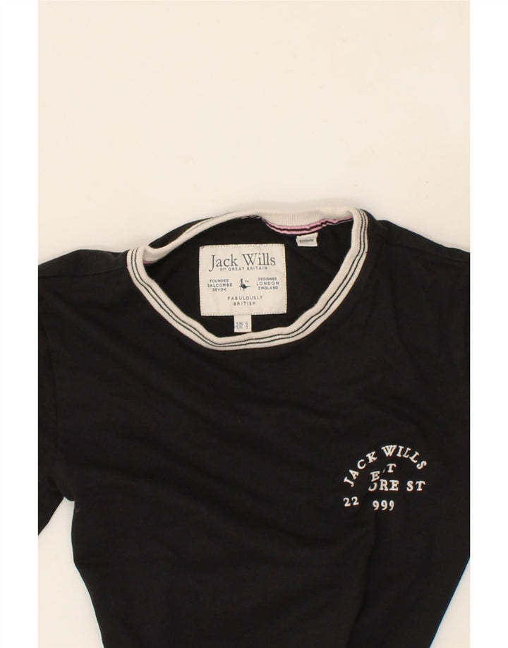 JACK WILLS Womens Long Sleeve Basic Dress UK 6 XS Black Cotton Vintage Jack Wills and Second-Hand Jack Wills from Messina Hembry 