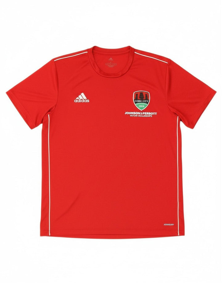 ADIDAS Mens Cork City T-Shirt Top Large Red Polyester
