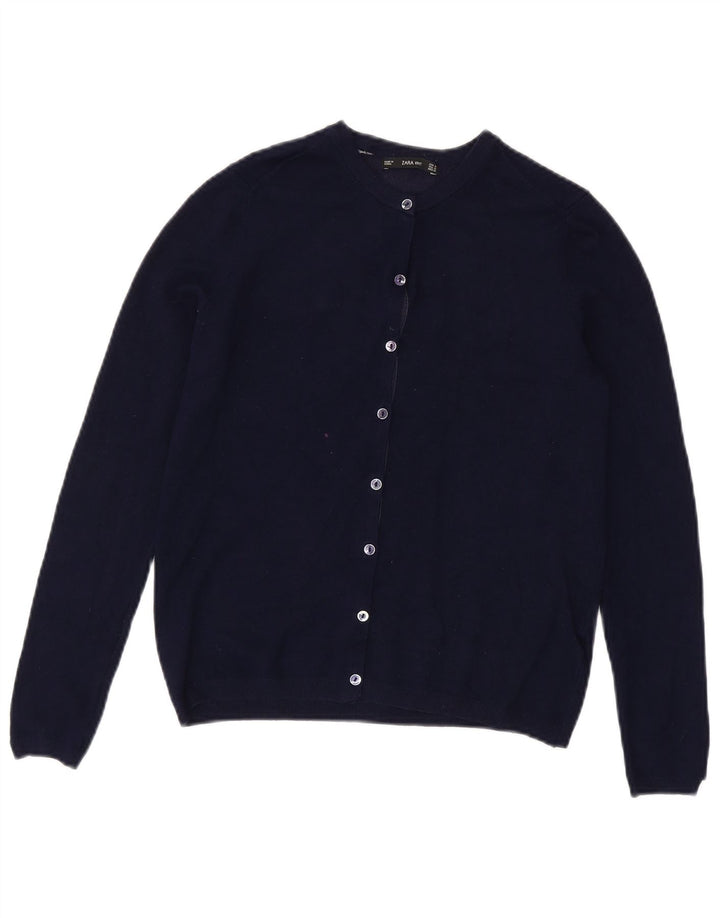 ZARA cardigan sweater til kvinder UK 12 Medium Navy Blue