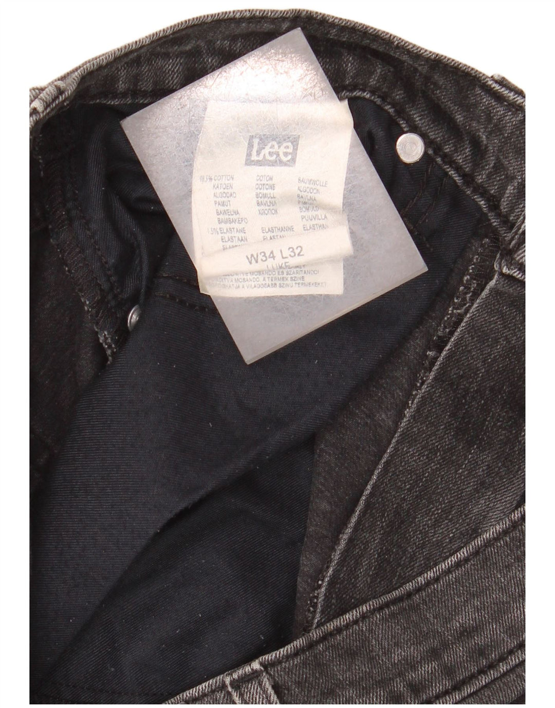 Lee Herre Luke Distressed Slim Jeans W34 L32 Sort Bomuld