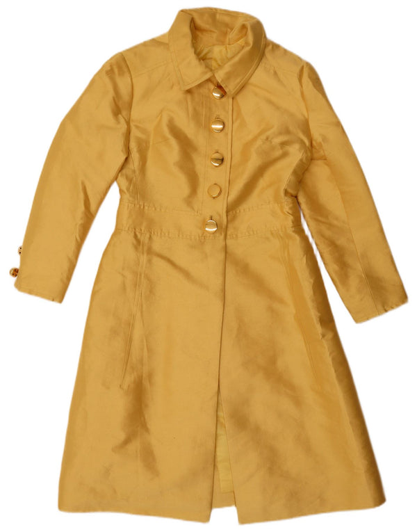 Vintage Dame Overfrakke UK 8 Lille Gul