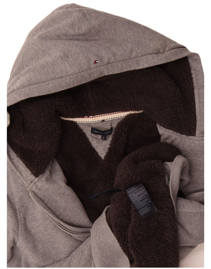 Tommy Hilfiger Boys Sherpa hættetrøje med lynlås 15-16 år Grå bomuld
