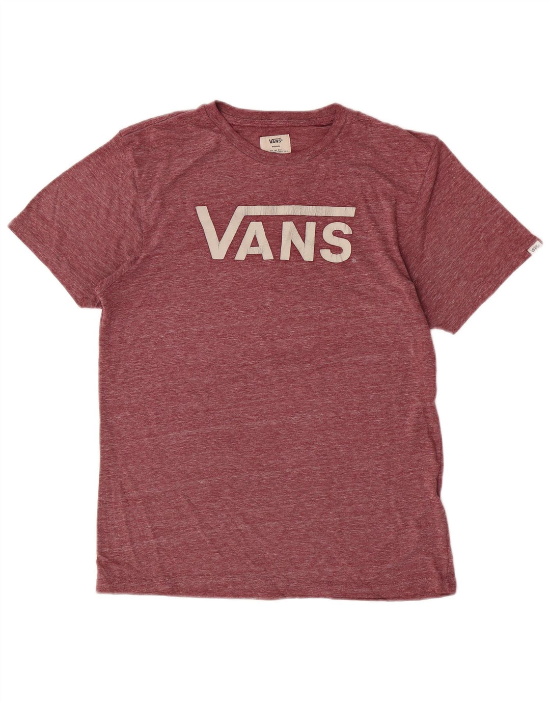 Vans Herre grafisk T-shirt Top Medium Bourgogne Flecked Polyester