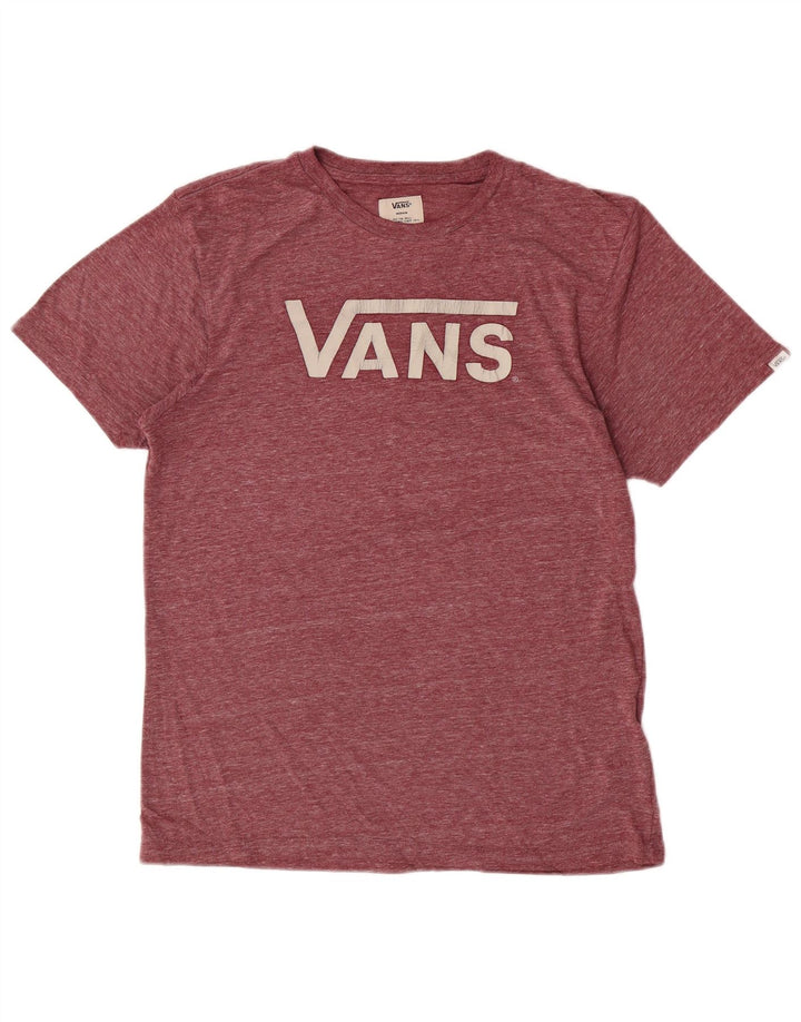 Vans Herre grafisk T-shirt Top Medium Bourgogne Flecked Polyester