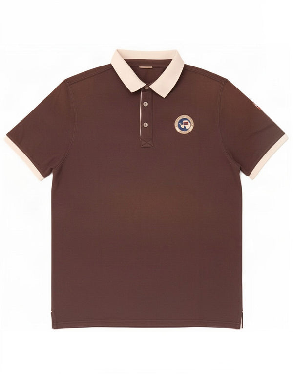 Napapijri Herre Polo Shirt XL Brun Colourblock Bomuld