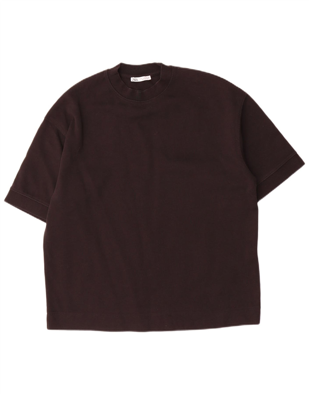 Zara Herre T-Shirt Top Lille Sort Bomuld