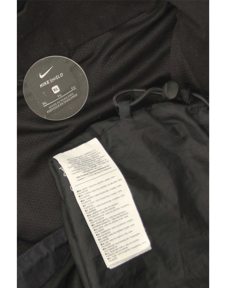 Nike Regnjakke med hætte til mænd UK 42 XL sort polyester
