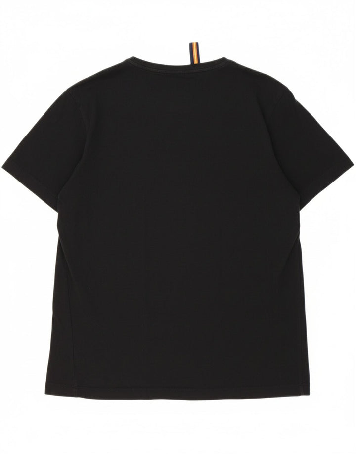 K-WAY Womens T-Shirt Top UK 16 Large Black Cotton