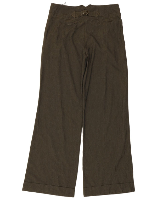Topshop Dame Høje Chinobukser med brede ben UK 12 Medium W32 L35 Khaki
