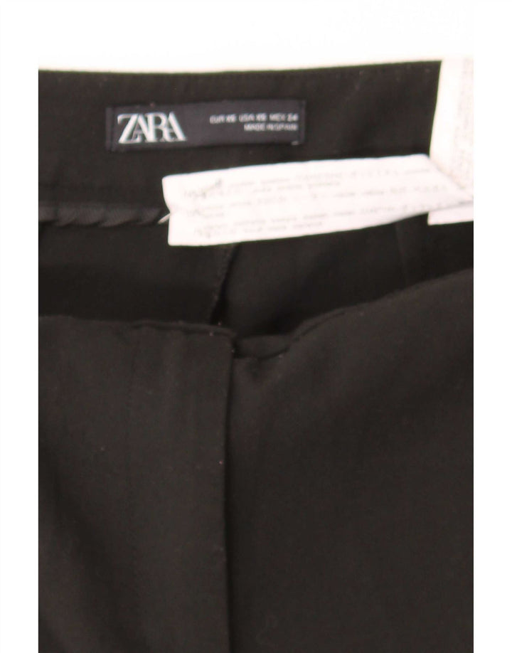 Zara Dame Slim Casual Bukser XS 24 L23 Sort Polyester