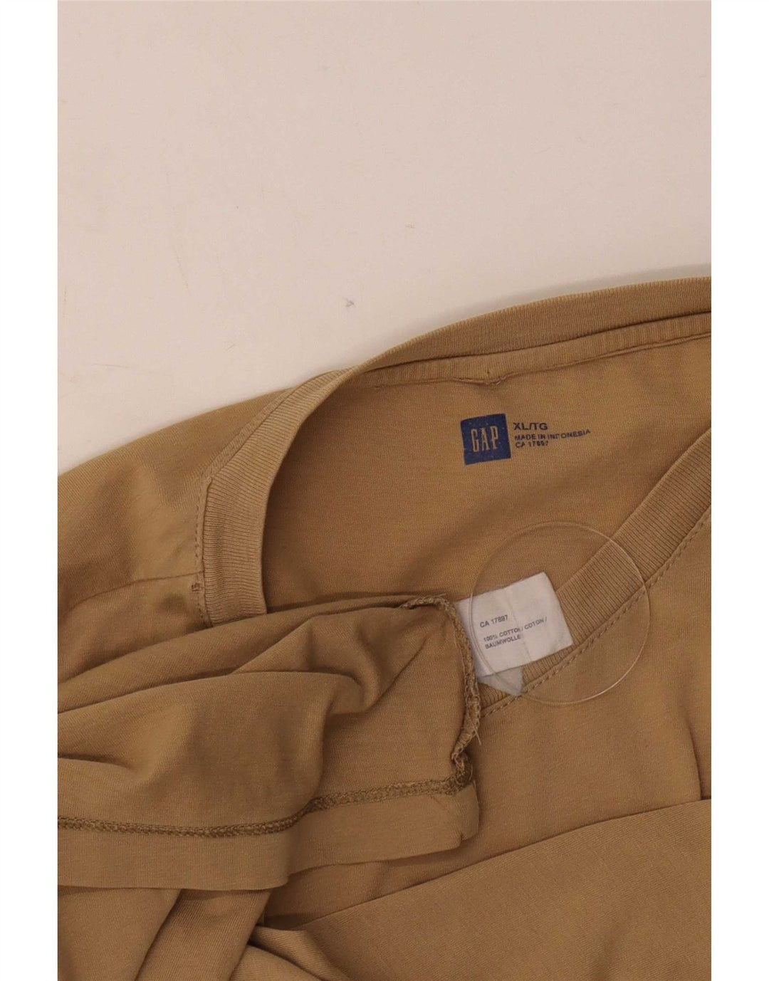 Gap Herre T-Shirt Top XL Brun Bomuld