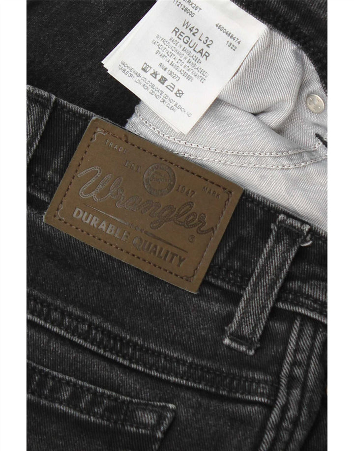 Wrangler Herre Regular Straight Jeans W42 L32 Grå Bomuld