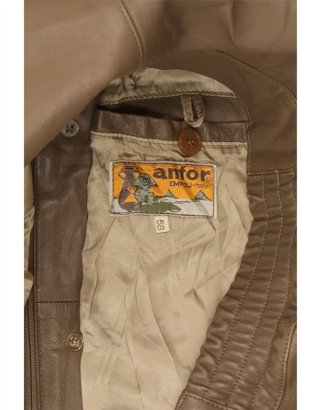 Anfor Herre Læderjakke IT 58 2XL Brun