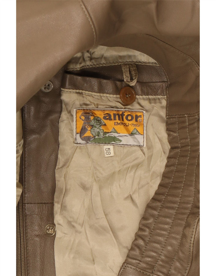 Anfor Herre Læderjakke IT 58 2XL Brun