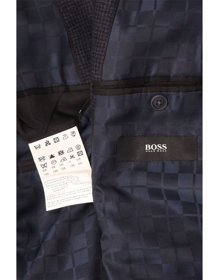 Hugo Boss Herre 2-knaps blazerjakke UK 42 XL Marineblå Houndstooth