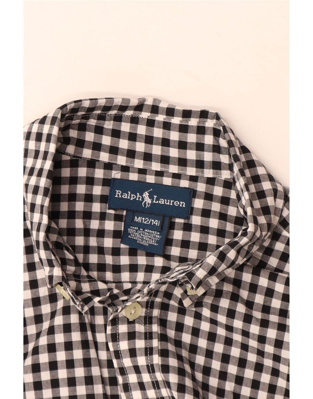 Ralph Lauren Grafisk Drengeskjorte 12-13 år Medium Sort Gingham Bomuld