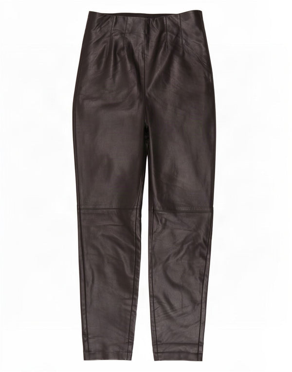 Zara skinny læderbukser til kvinder Small W26 L27 sort polyester