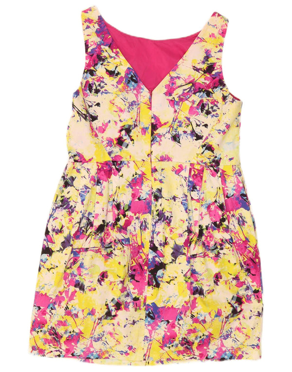 Coast Dame Ærmeløs A-Line Kjole UK 16 Large Multicolor Tie Dye