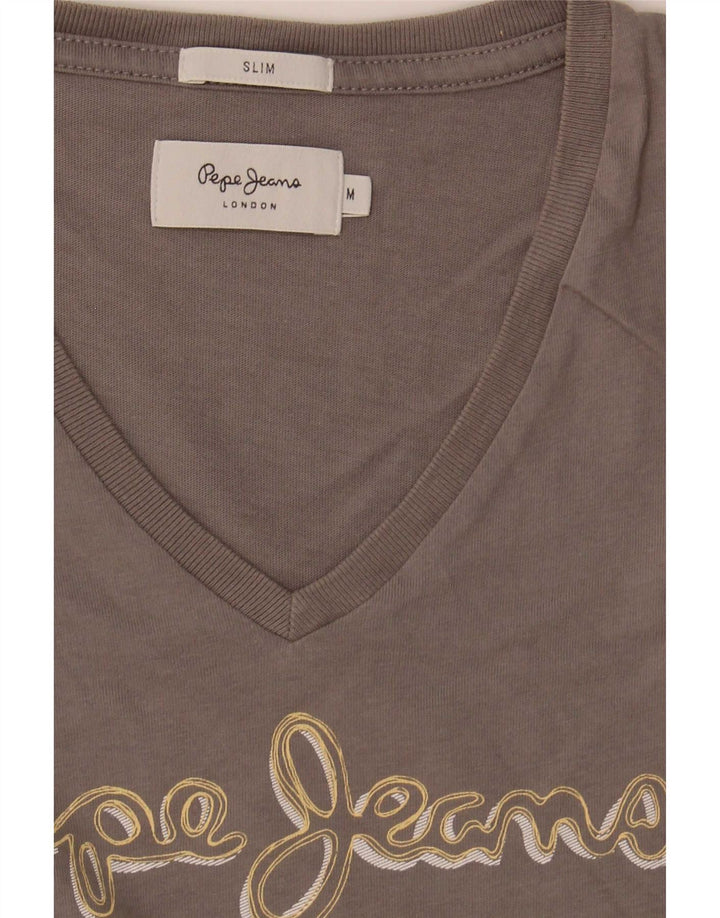 PEPE Jeans Herre Slim Grafisk T-Shirt Top Medium Grå