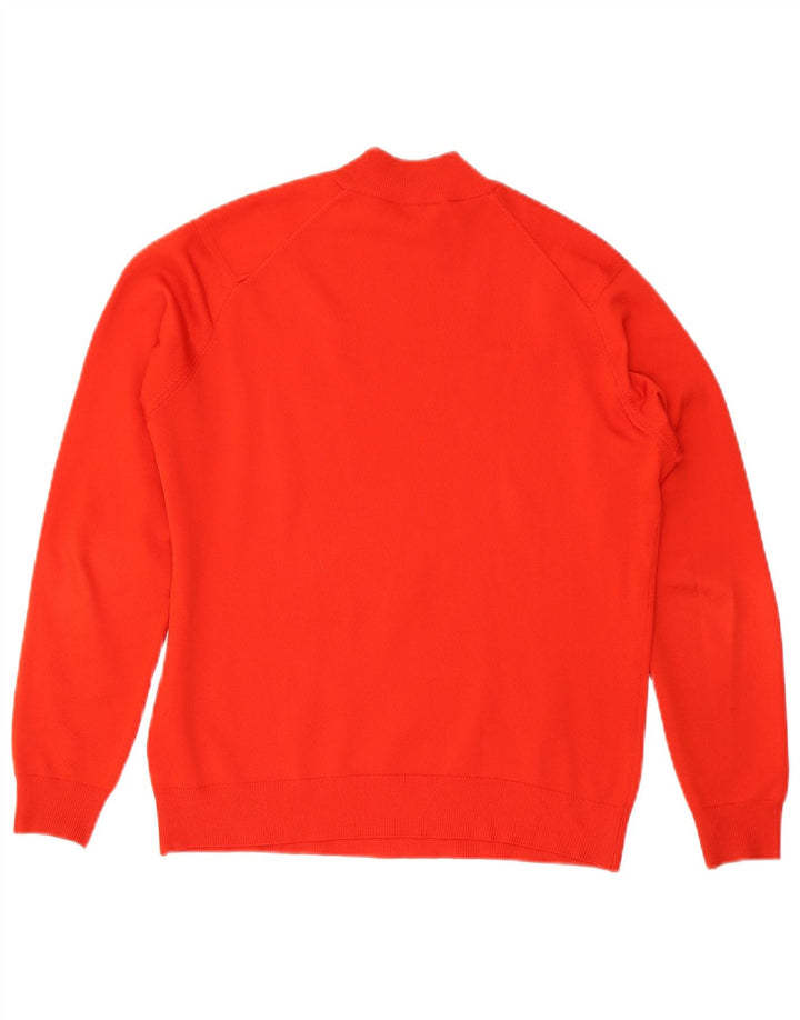 Vintage Dame Turtle Neck Jumper Sweater UK 14 Medium Rød Polyester
