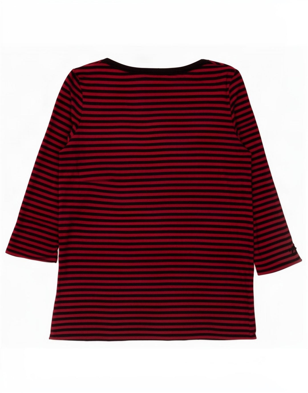 Benetton Dame Top 3/4 ærmer UK 12 Medium rød stribet bomuld
