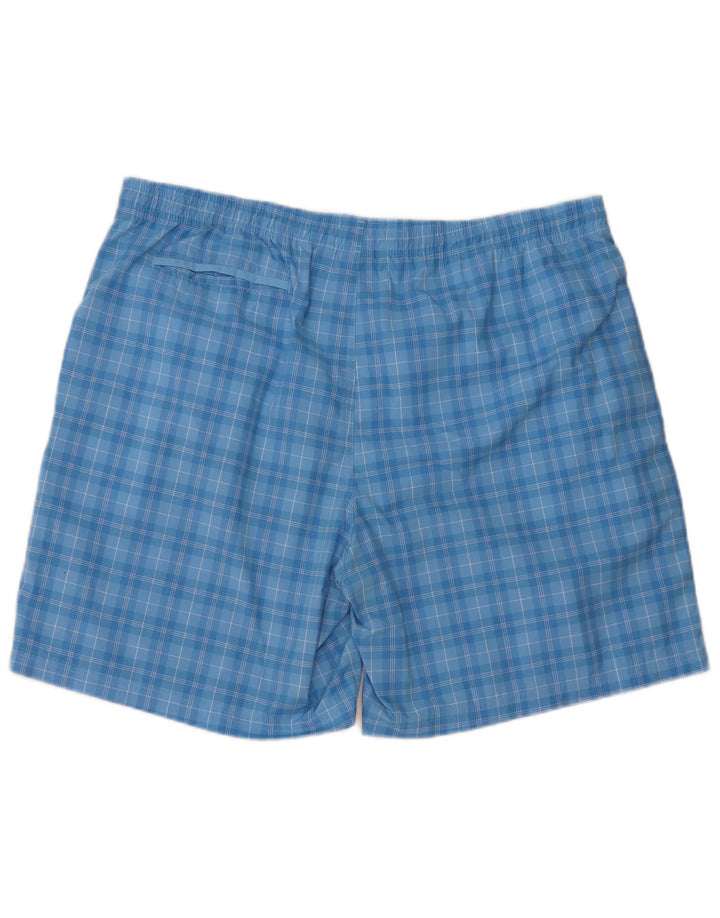 Adidas Badeshorts til mænd 2XL blå ternet polyester
