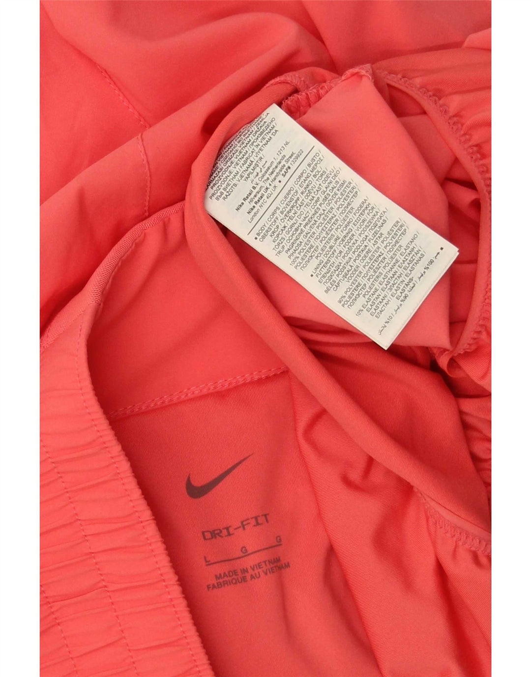Nike Dame Dri Fit Sport Shorts UK 14 Large Pink Polyester