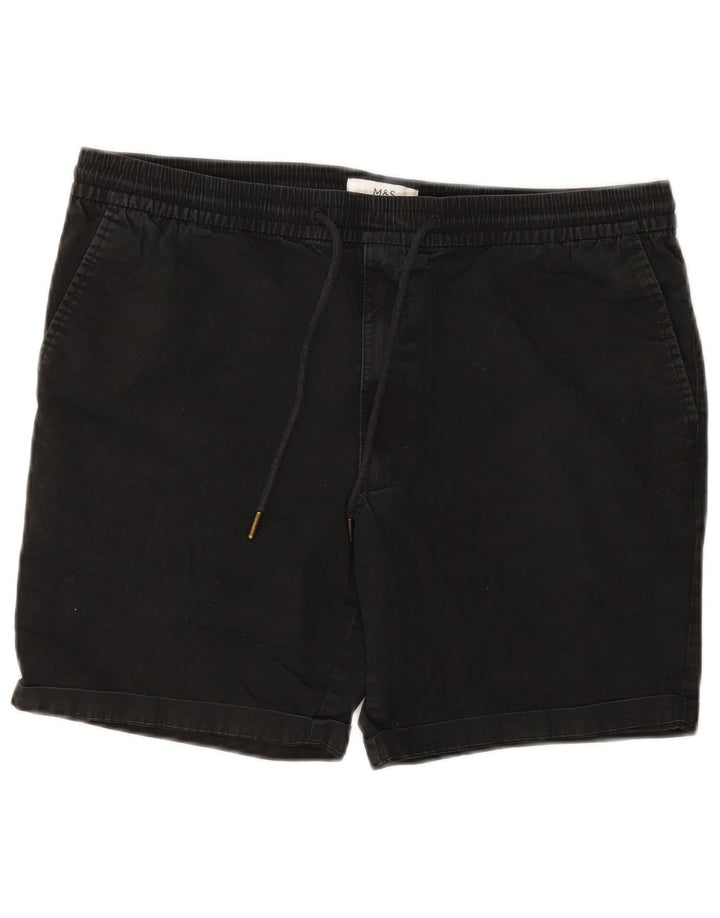 Marks & Spencer Herre Chino Shorts Large W34 Sort Bomuld