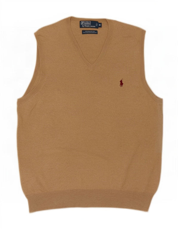Polo Ralph Lauren Mens Vest Tank Top Medium Beige Cotton