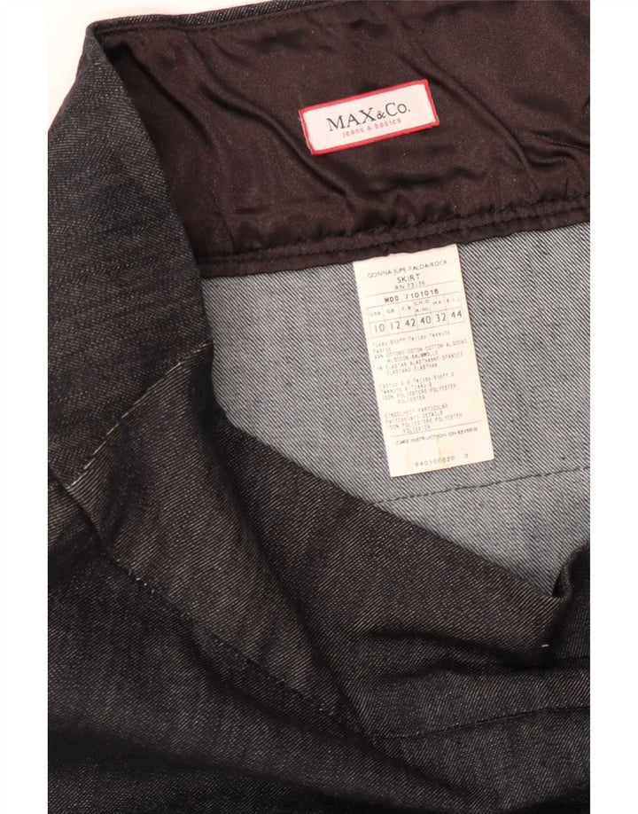 Max & Co. Dame-minilags-nederdel UK 12 Medium W32 Marineblå Bomuld