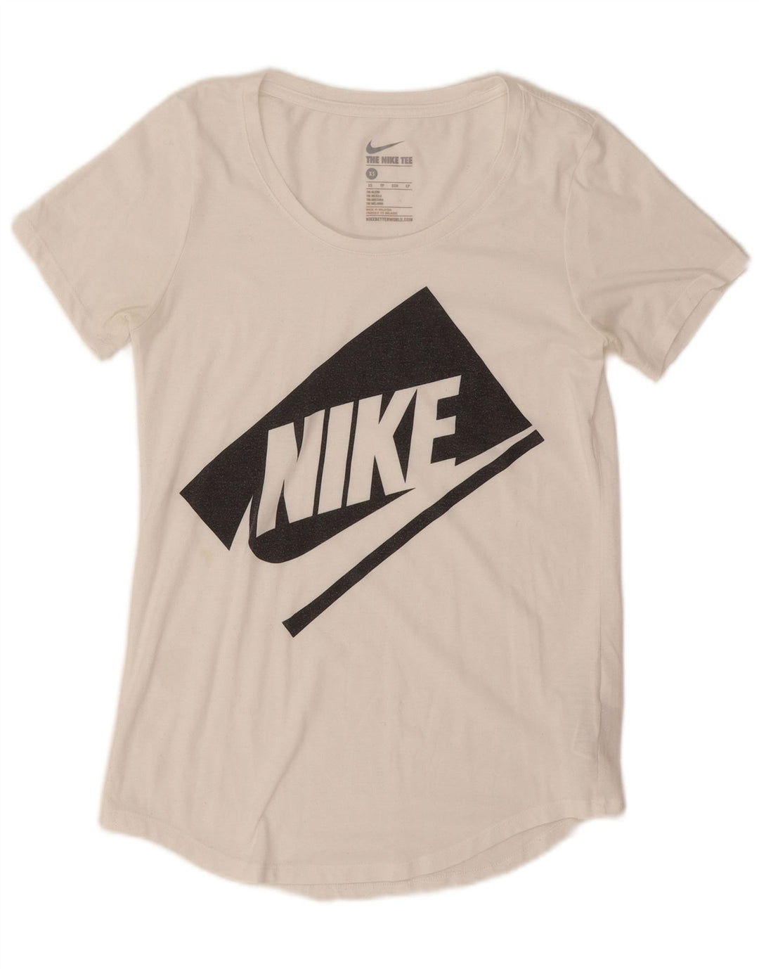 Nike oversized grafisk T-shirt top til kvinder DK 6 XS hvid polyester