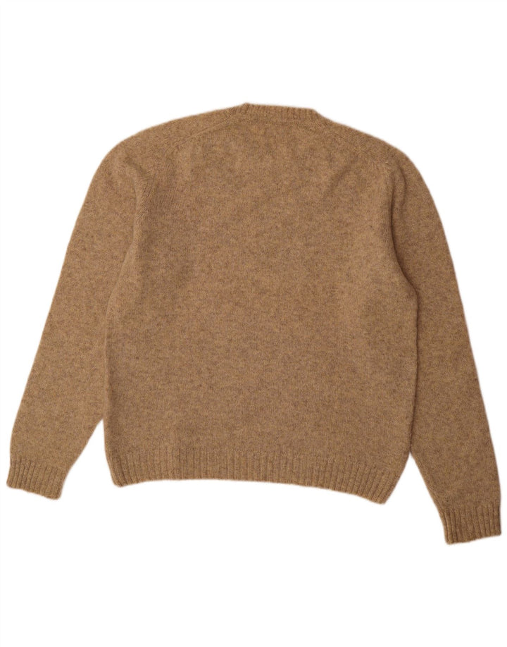 Zara Herre trøjetrøje med rund hals Stor Beige Flecked Uld