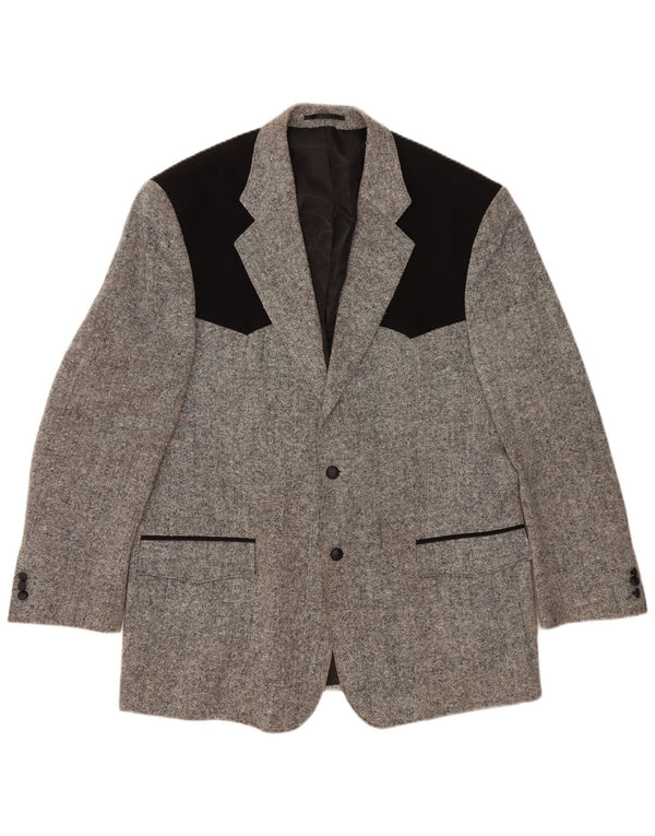 STOCKERPOINT Herre 2-knaps blazerjakke UK 44 2XL Grå Colourblock Uld