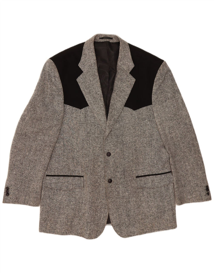 STOCKERPOINT Herre 2-knaps blazerjakke UK 44 2XL Grå Colourblock Uld