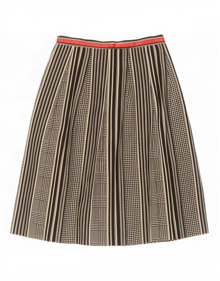 Vintage A-line nederdel til kvinder IT 42 Medium W25 Sort Houndstooth Uld