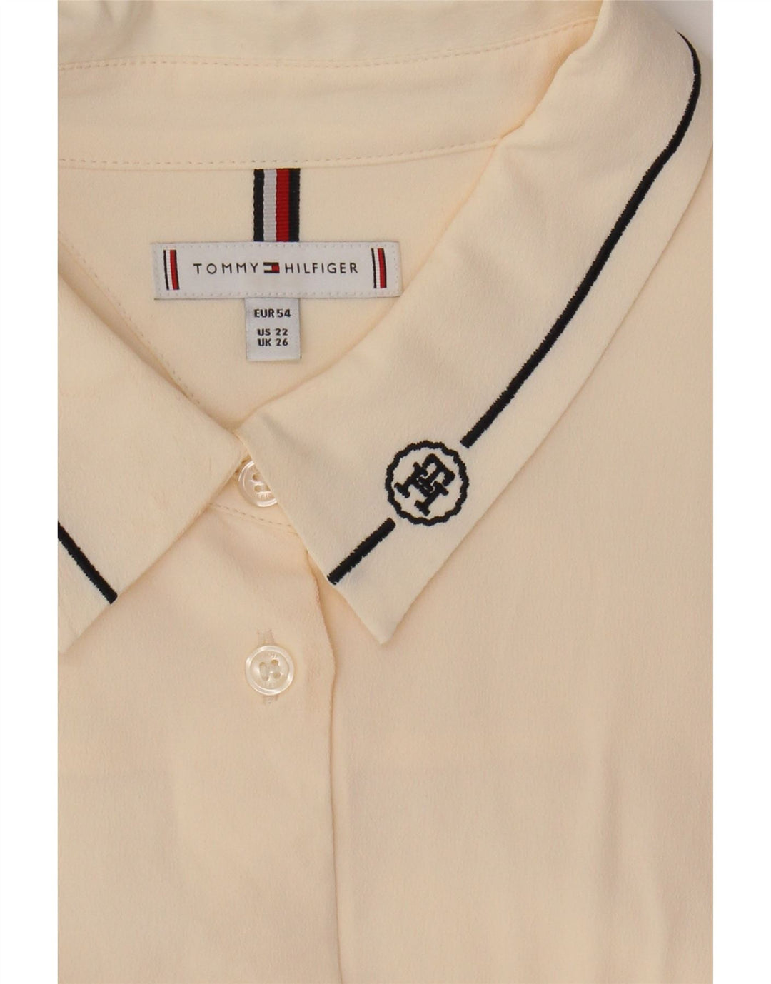 TOMMY HILFIGER skjortebluse til kvinder UK 26 5XL Beige