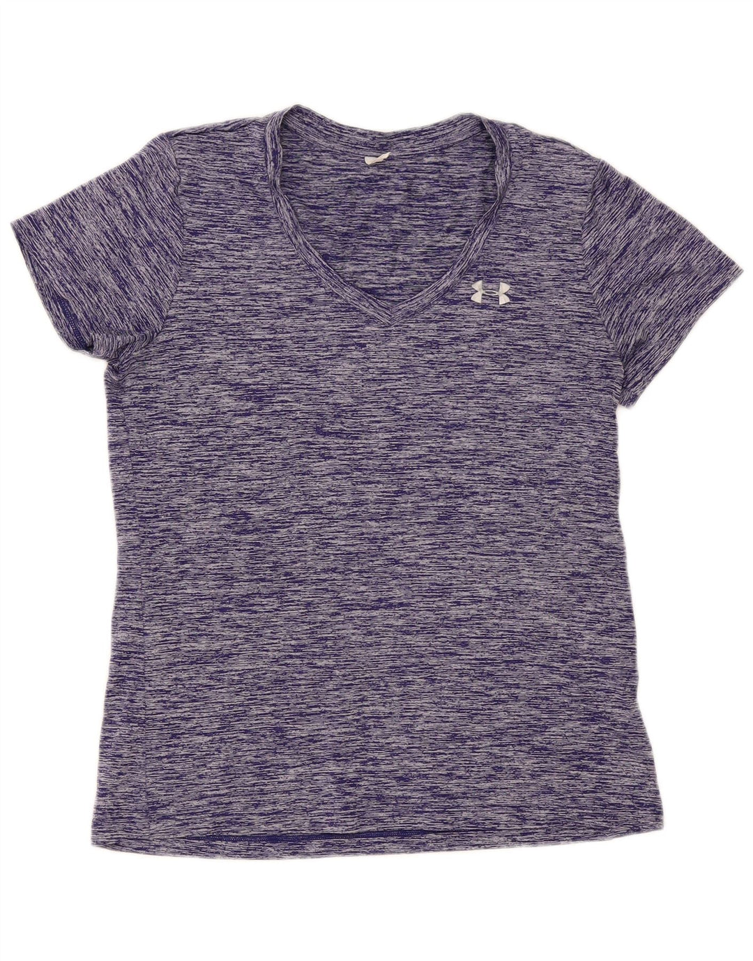 Under Armour Dame T-Shirt Top UK 12 Medium Lilla Flecked