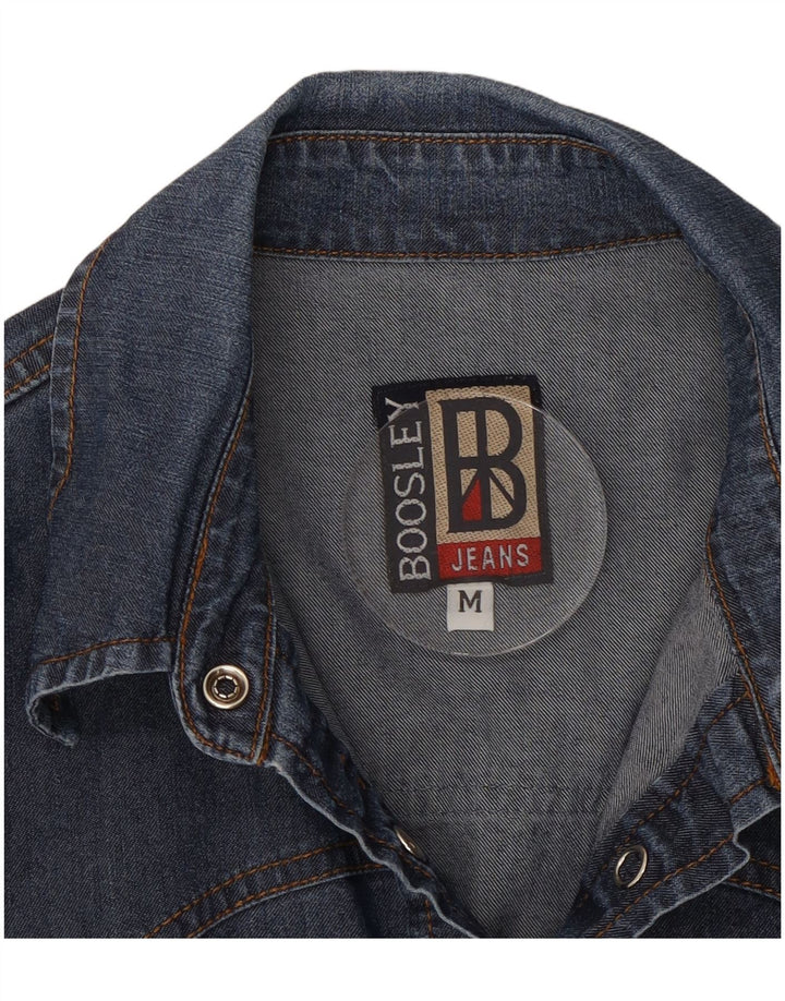 BOOSLEY Dame Denim Shirt UK 12 Medium Blue Cotton