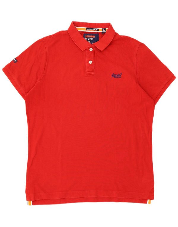 Superdry herre poloshirt 3XL rød bomuld