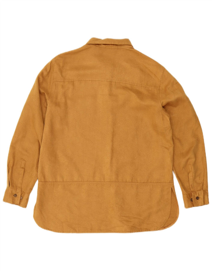 Marks & Spencer Dame imiteret ruskindsskjorte UK 10 Small Beige Polyester