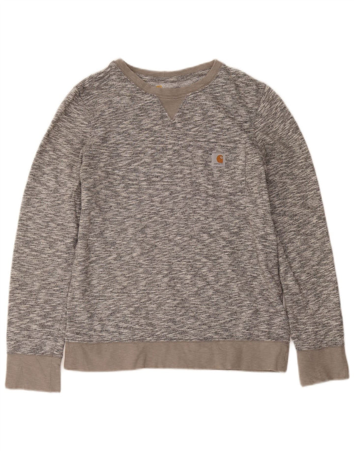 Carhartt Dame Sweatshirt Jumper US 4/6 Small Grey Flecked Bomuld