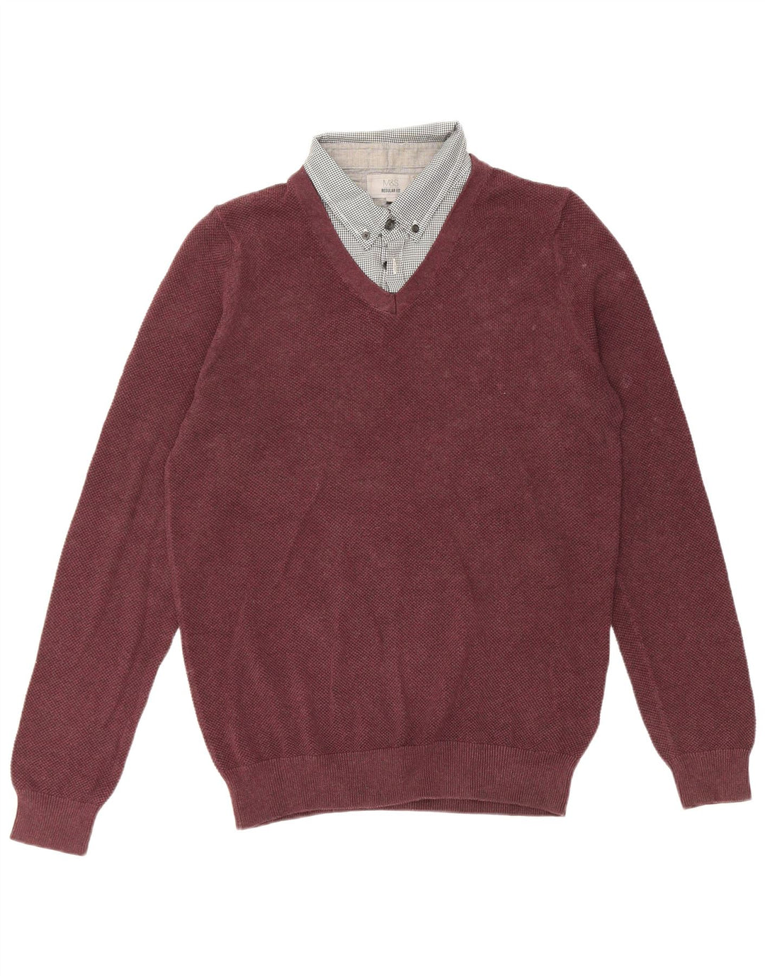Marks & Spencer Herre Regular Fit Polo Neck Sweater Sweater Small Bourgogne
