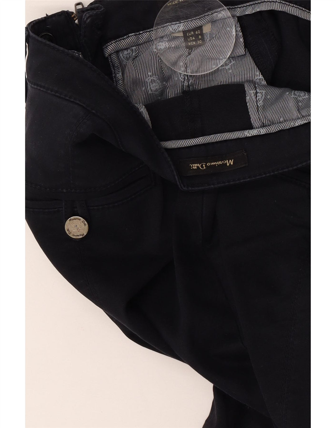 Massimo Dutti Dame Slim Trousers EU 40 Medium W30 L30 Navy Blue