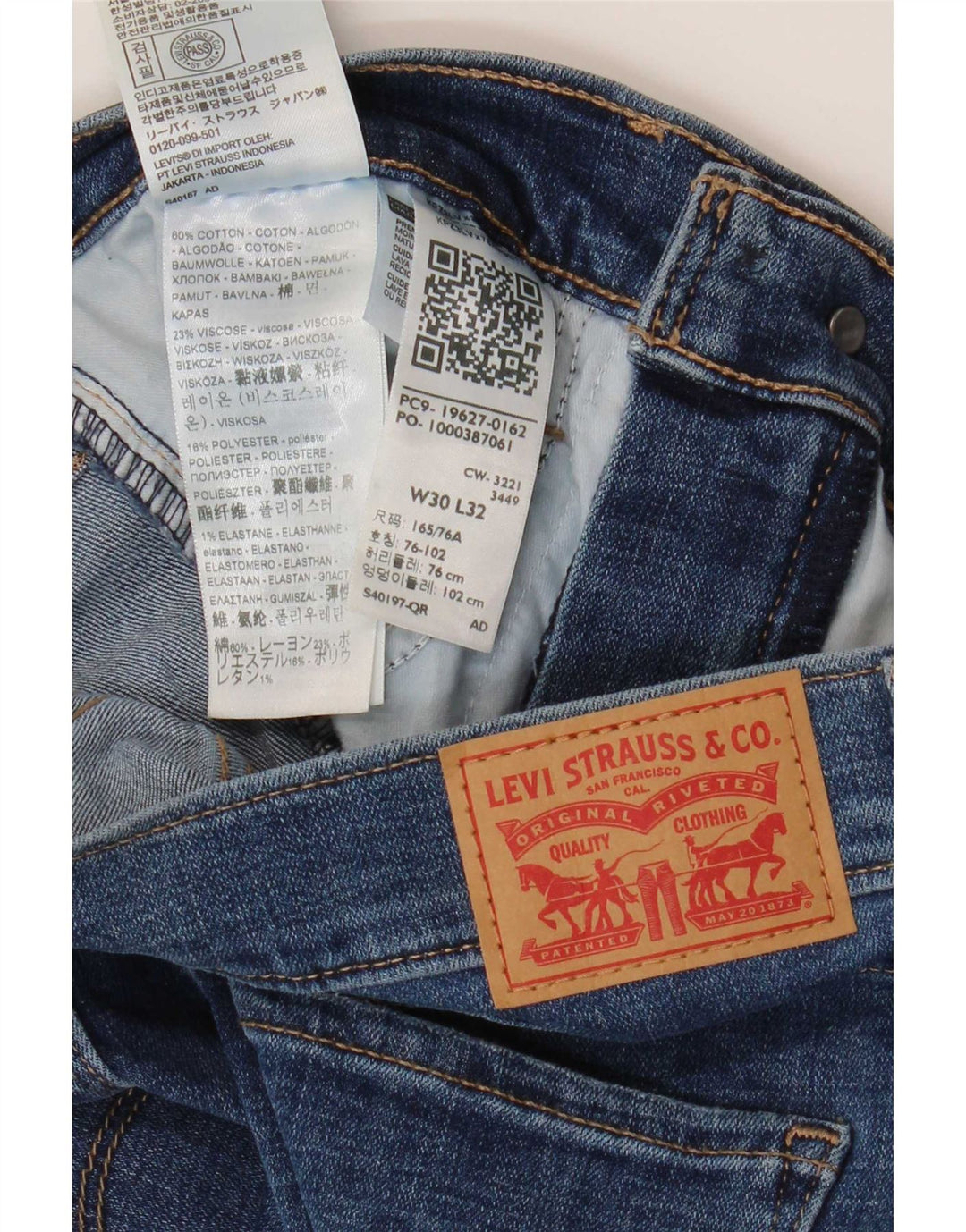 Levi's Dame 312 Afgrødeformende Slim Jeans W30 L24 Blå Bomuld