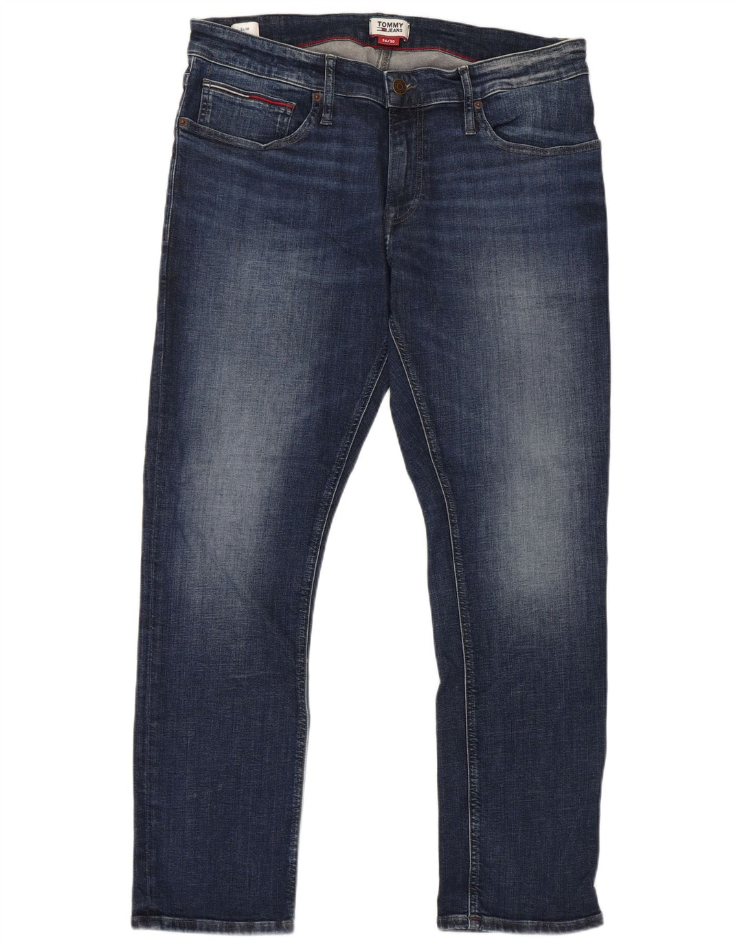 Tommy Hilfiger Herre Slim Jeans W36 L30 Blå Bomuld