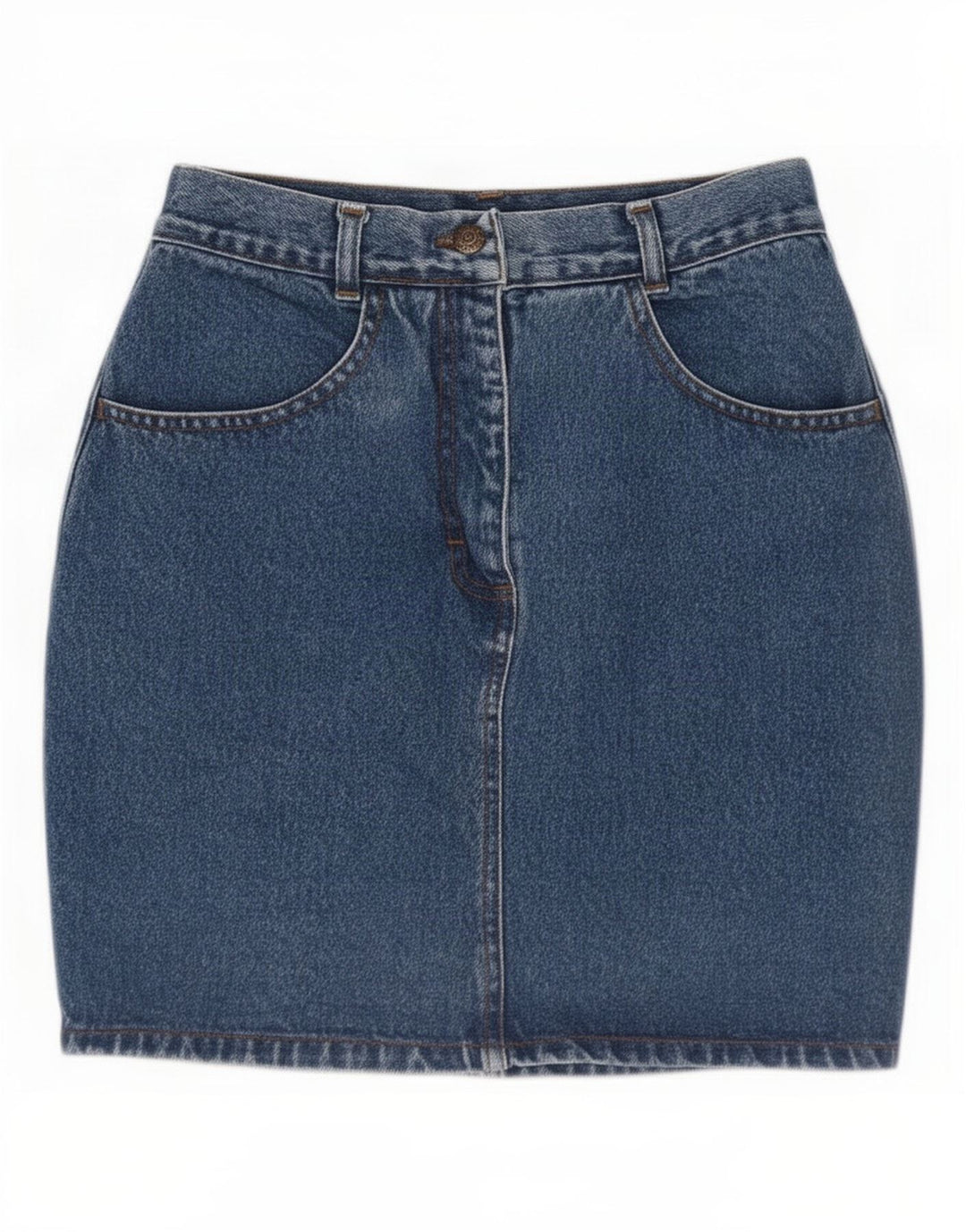 Vintage Dame Denim Nederdel IT 44 Medium W26 Blå Bomuld
