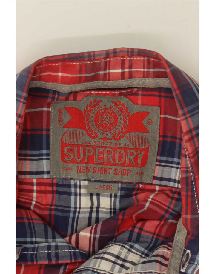 Superdry Kortærmet Herreskjorte Stor Rød Ternet